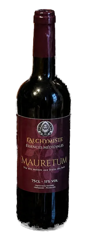 Bouteille de Mauretum de L'Alchymiste, vin rouge aux fruits des bois