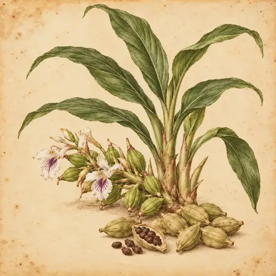 Planche botanique : la cardamome