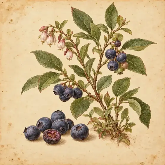 Planche botanique : la myrtille